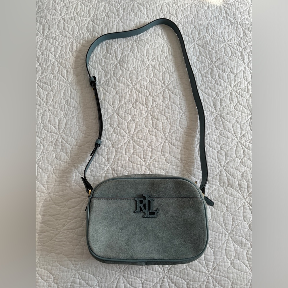 Ralph Lauren Blue Suede Crossbody Bag